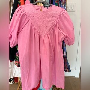 Pink Embroidered Women's Dress